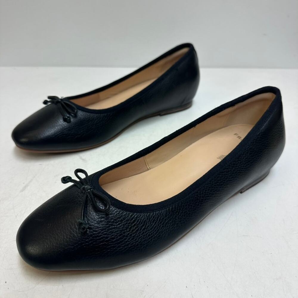 VERY GOOD Frankie4 Trinity Black Tumbled Leather Women's Dress Flat Ballet 10 - Picture 5 of 11